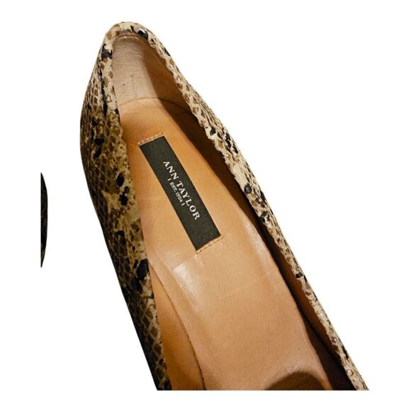 ANN TAYLOR Vienna Snake Print Pumps Multicolor Leather Pointed Toe - Size‎ 9 - Picture 6 of 8